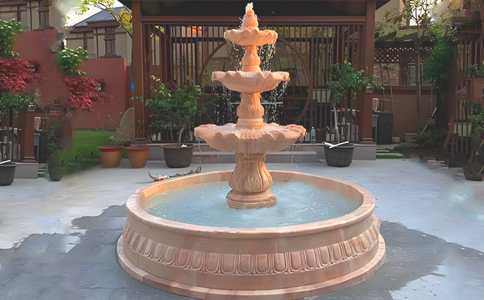 大理石層層噴泉——水韻天成，演繹自然與藝術(shù)的交響曲