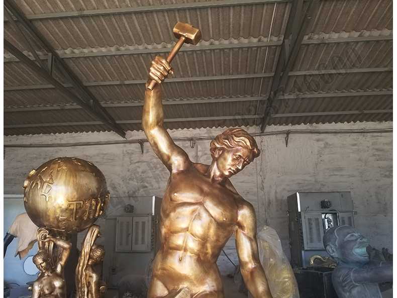 自我雕刻銅雕塑，銅自我雕刻雕塑，雕刻自我銅人物雕塑