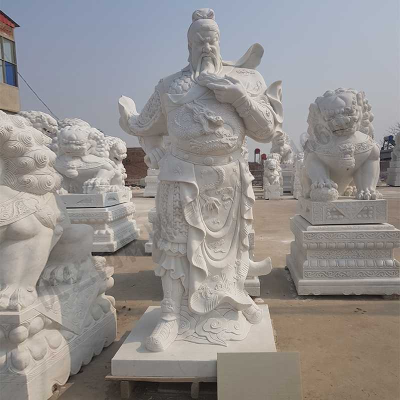 漢白玉關(guān)公像，石雕關(guān)公像，大理石關(guān)公雕像，關(guān)羽雕像，河北石雕關(guān)公廠家.jpg