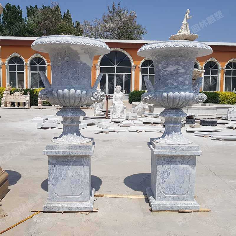 大理石花盆，石雕花盆