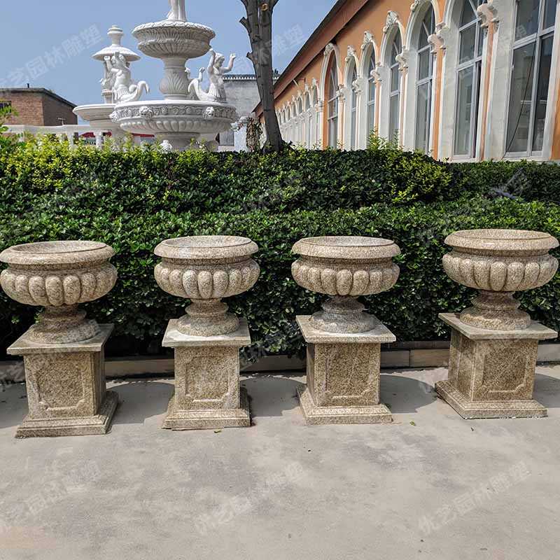 景觀石材花盆，花崗巖花缽