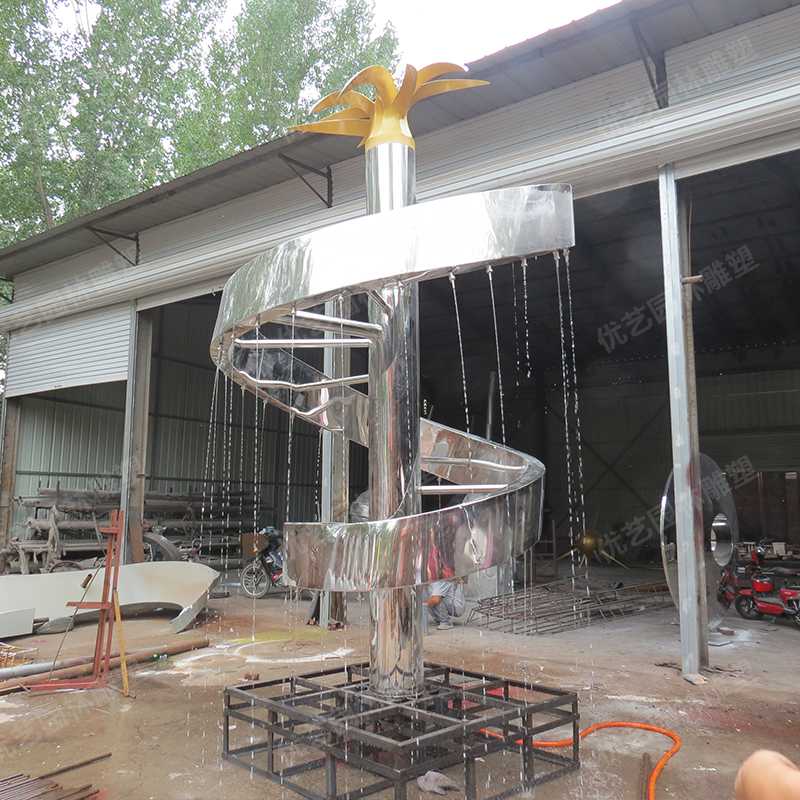 不銹鋼噴泉，不銹鋼水景雕塑