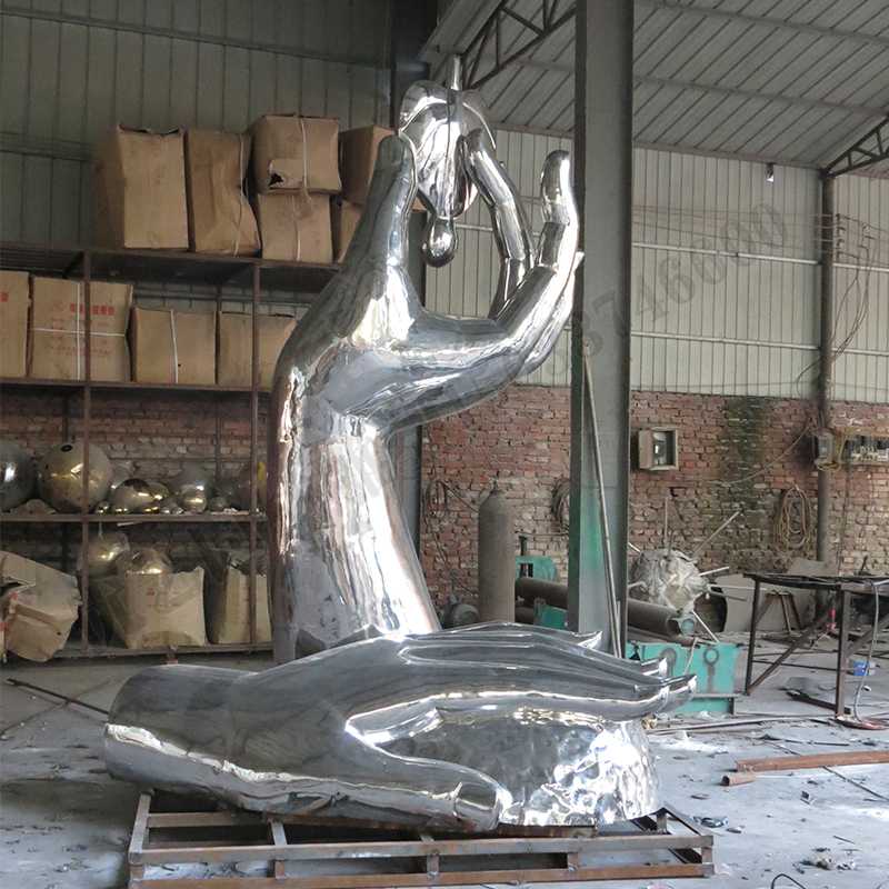 環(huán)保不銹鋼雕塑，不銹鋼水滴雕塑，環(huán)保主題景觀雕塑